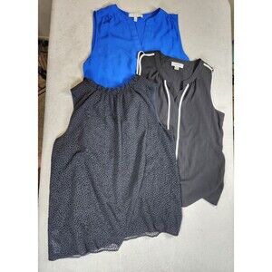 Lot 3 Women's Small Sleeveless Blouses Loft Chaus Calvin Klein Work Career Tops